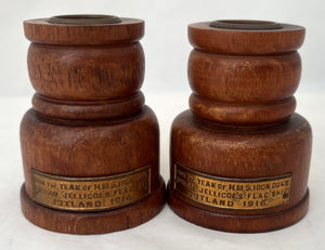 HMS Iron Duke, Admiral Jellicoe's Flagship at Jutland, Pair of Candlesticks.