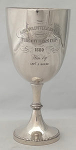 Agra Volunteer Rifles, British Indian Army, Silver Goblet. Cooke & Kelvey, Calcutta, circa 1880. 6.8 troy ounces.
