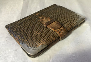 Victorian Silver Mounted Snakeskin Wallet. Birmingham 1897 George Henry James.