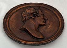 The Duke of Wellington. A Mid 19th Century Lead Backed Copper Portrait Profile Plaque.