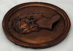 The Duke of Wellington. A Mid 19th Century Lead Backed Copper Portrait Profile Plaque.