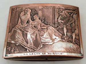 'La Lecon De Musique' French Roller Ink Blotter, After Nicolas Lancret.