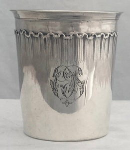 First Half 19th Century French Silver beaker. Paris circa 1841 - 1851 Philippe Berthier. 1.6 troy ounces.