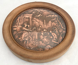 Victorian Neoclassical Copper Relief Plaque, circa 1870.