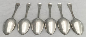Georgian, George III, Matched Set of Six Regimental Silver Tablespoons for the East York Militia. 13.8 troy ounces.