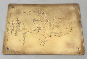 Field Marshal Sir John French, Commander Expeditionary Forces 1914, Brass Portrait Plaque, After Rex Osborne.