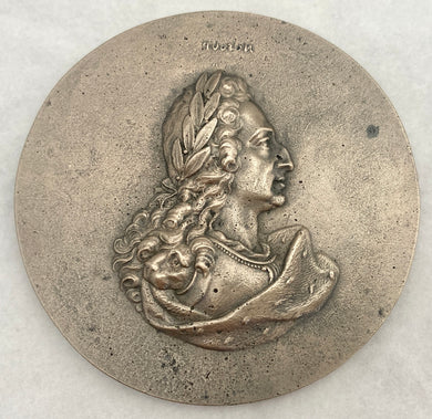 A Relief Portrait Plaque of William III with Laurel Wreath.