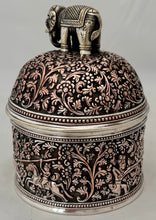 Indian Style Silver Plated Box and Cover with Elephant Finial. Elkington & Co. circa 1870 - 1880.