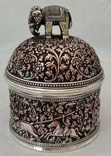 Indian Style Silver Plated Box and Cover with Elephant Finial. Elkington & Co. circa 1870 - 1880.