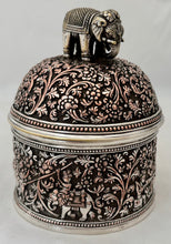 Indian Style Silver Plated Box and Cover with Elephant Finial. Elkington & Co. circa 1870 - 1880.