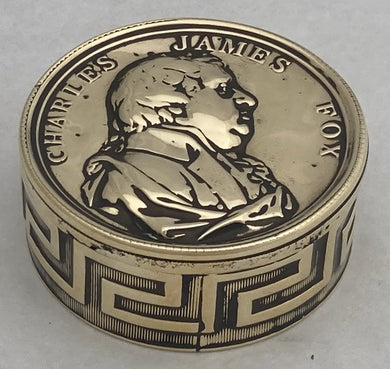 Early 19th Century Charles James Fox Brass Snuff Box.