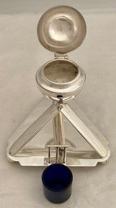 Edwardian Silver Plated Cricket Interest Inkwell.