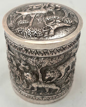 Indian Silver Cylindrical Caddy Box & Cover, Lucknow, circa 1900. 2.8 troy ounces.