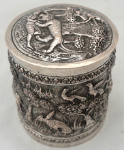 Indian Silver Cylindrical Caddy Box & Cover, Lucknow, circa 1900. 2.8 troy ounces.
