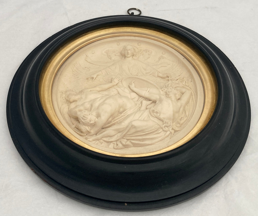 Art Union of London 'Fall of the Rebel Angels' Parian Ware Plaque. Robert Jefferson of Lambeth. Circa 1862.