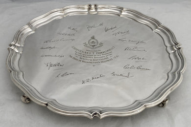 George V Silver Plated Presentation Salver for 7th Battalion The Duke of Wellington's Regiment.