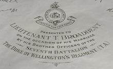 George V Silver Plated Presentation Salver for 7th Battalion The Duke of Wellington's Regiment.