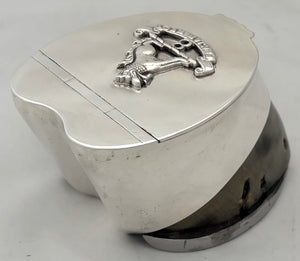 8th Punjab Regiment, British Indian Army, Silver Plated Horse Hoof Inkwell. Mappin & Webb, circa 1930.