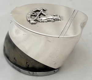 8th Punjab Regiment, British Indian Army, Silver Plated Horse Hoof Inkwell. Mappin & Webb, circa 1930.