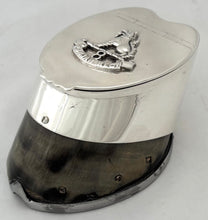 8th Punjab Regiment, British Indian Army, Silver Plated Horse Hoof Inkwell. Mappin & Webb, circa 1930.