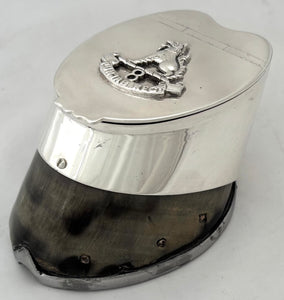 8th Punjab Regiment, British Indian Army, Silver Plated Horse Hoof Inkwell. Mappin & Webb, circa 1930.