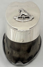 8th Punjab Regiment, British Indian Army, Silver Plated Horse Hoof Inkwell. Mappin & Webb, circa 1930.