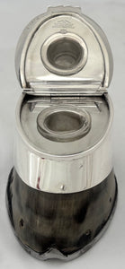 8th Punjab Regiment, British Indian Army, Silver Plated Horse Hoof Inkwell. Mappin & Webb, circa 1930.