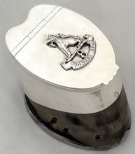 8th Punjab Regiment, British Indian Army, Silver Plated Horse Hoof Inkwell. Mappin & Webb, circa 1930.