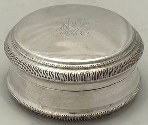 Early 20th Century Continental Silver Plated Circular Box.