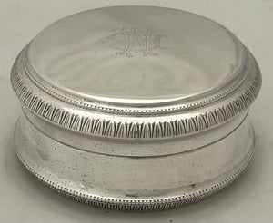 Early 20th Century Continental Silver Plated Circular Box.
