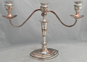 Pair of Silver Plate on Copper Georgian Style Candelabra.