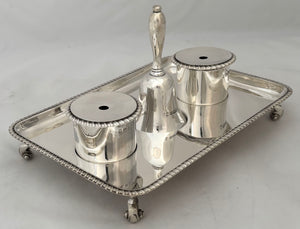 'Given by King Edward', Earls of Leicester, Holkham Hall, Silver Inkstand London 1909 D & J Wellby. 25.9 ozt.