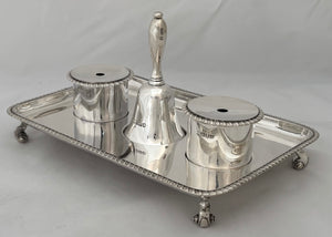 'Given by King Edward', Earls of Leicester, Holkham Hall, Silver Inkstand London 1909 D & J Wellby. 25.9 ozt.