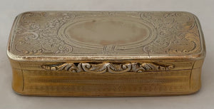Mid 19th Century Ornate Gilt Metal Snuff Box.
