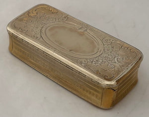 Mid 19th Century Ornate Gilt Metal Snuff Box.