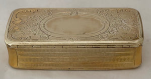 Mid 19th Century Ornate Gilt Metal Snuff Box.