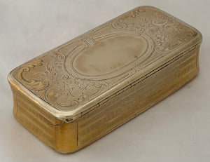 Mid 19th Century Ornate Gilt Metal Snuff Box.