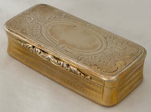Mid 19th Century Ornate Gilt Metal Snuff Box.