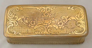 Mid 19th Century Ornate Gilt Metal Snuff Box.
