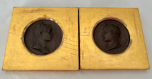 Napoleon Emp Et Roi & Marie Louise Imperatrice Bronze Portrait Profile Medallions, After Andrieu.