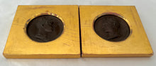 Napoleon Emp Et Roi & Marie Louise Imperatrice Bronze Portrait Profile Medallions, After Andrieu.