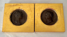 Napoleon Emp Et Roi & Marie Louise Imperatrice Bronze Portrait Profile Medallions, After Andrieu.