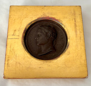 Napoleon Emp Et Roi & Marie Louise Imperatrice Bronze Portrait Profile Medallions, After Andrieu.