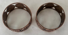 HMS Foudroyant, Pair of Copper Ropework & Medalet Napkin Rings, circa 1900.