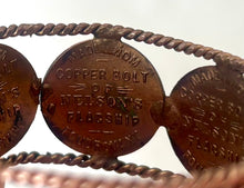 HMS Foudroyant, Pair of Copper Ropework & Medalet Napkin Rings, circa 1900.