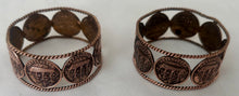 HMS Foudroyant, Pair of Copper Ropework & Medalet Napkin Rings, circa 1900.