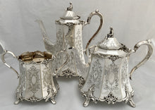 Victorian Silver Plated Tea, Coffee & Sugar Set. Albert Beardshaw & Co., Sheffield circa 1880.