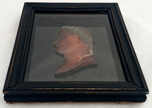 Napoleon Bonaparte Early 19th Century Framed and Glazed Wax Portrait Profile.