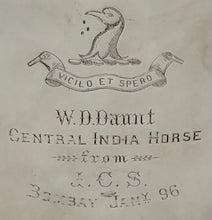 Lieutenant-Colonel Walter Dickens Daunt, Central India Horse, British Indian Army, Silver Hip Flask. 6.7 troy ounces.
