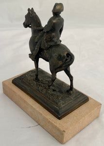 Equestrian Figure of Napoleon Bonaparte on Marble Plinth.